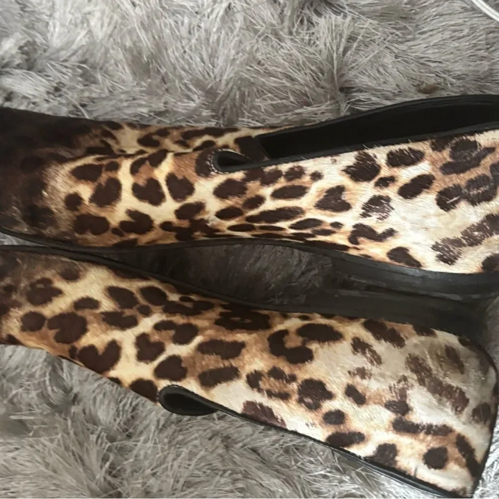 Jimmy Choo Ponyhair Slippers animal print dress shoes fur flats loafers slip ons
